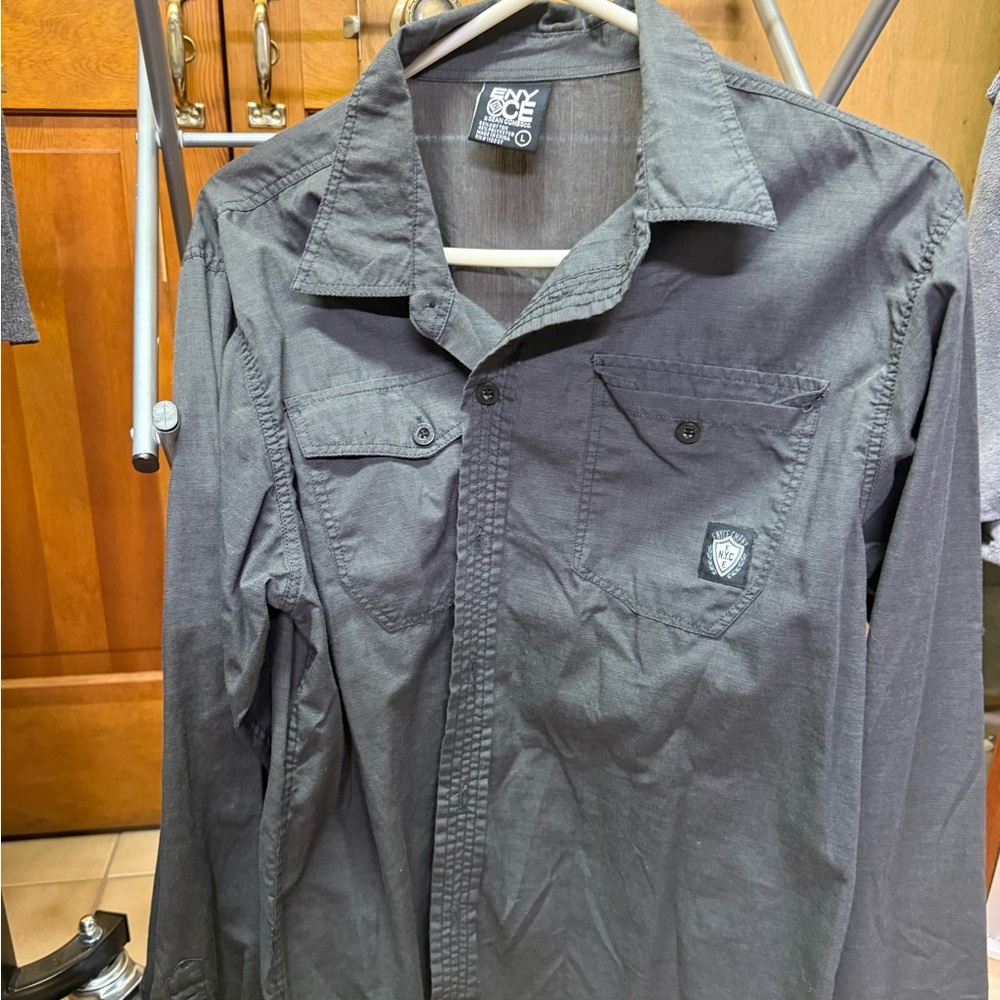 Enyce Charcoal Button-Up Shirt Jacket